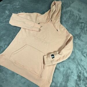 Reebok Hoodie Sweatshirt w/Delta Embroidered Logo Peach Orange Size Small